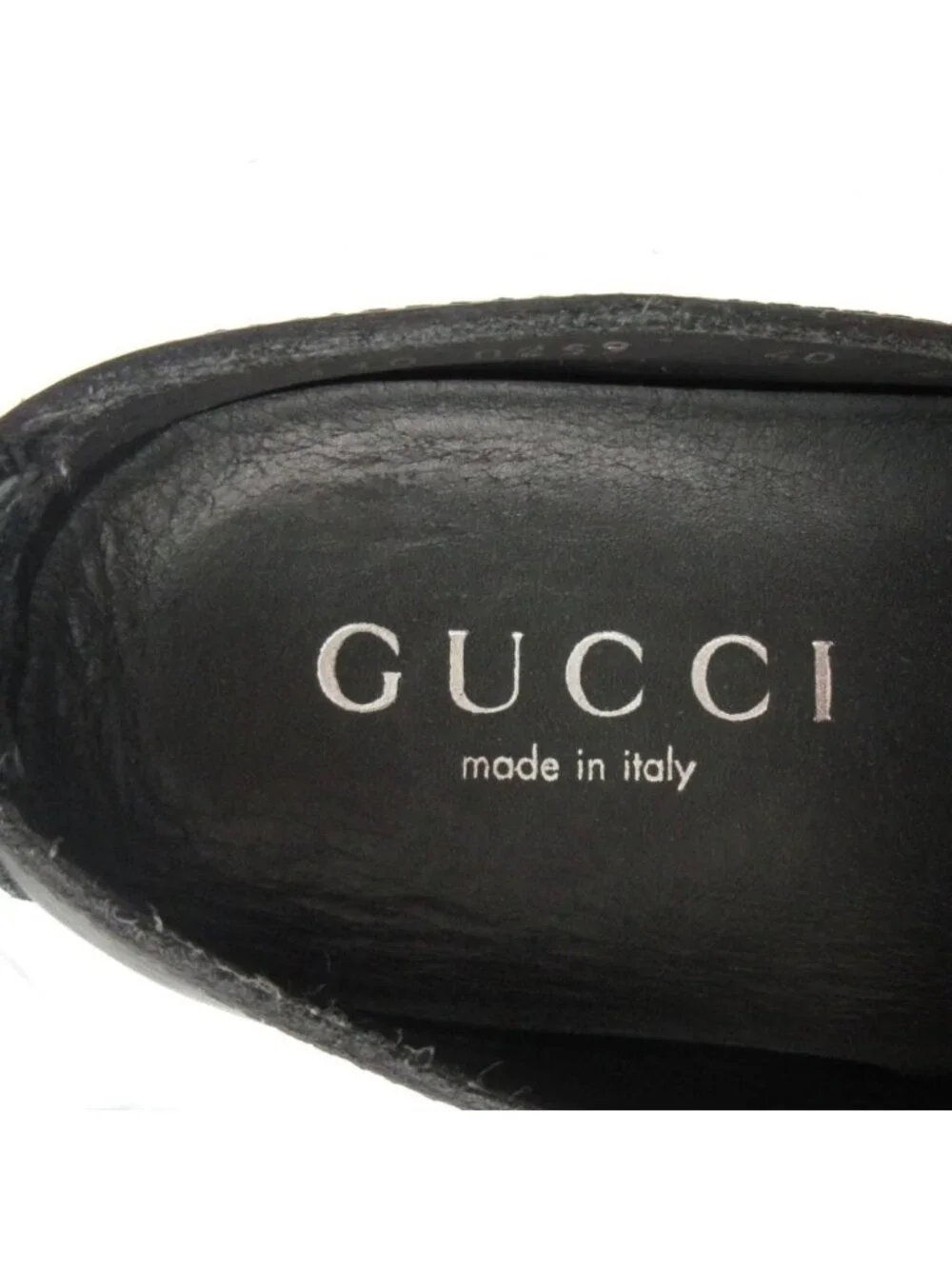 Gucci Loafers Moccasins Slip-on Leather Shoes Sherry Line Black